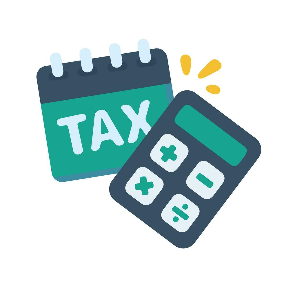 Document file supporting tax calculations at the end of the tax year vector