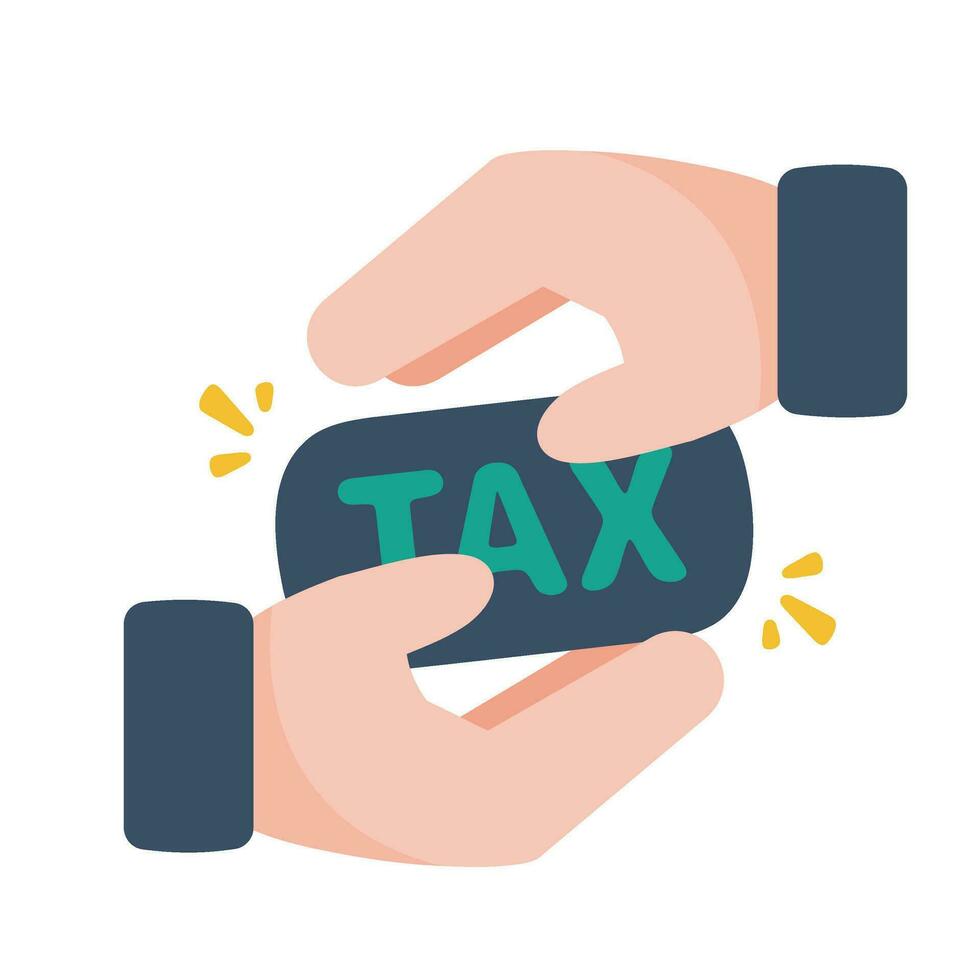 Hands protecting tax money Business tax deduction ideas vector