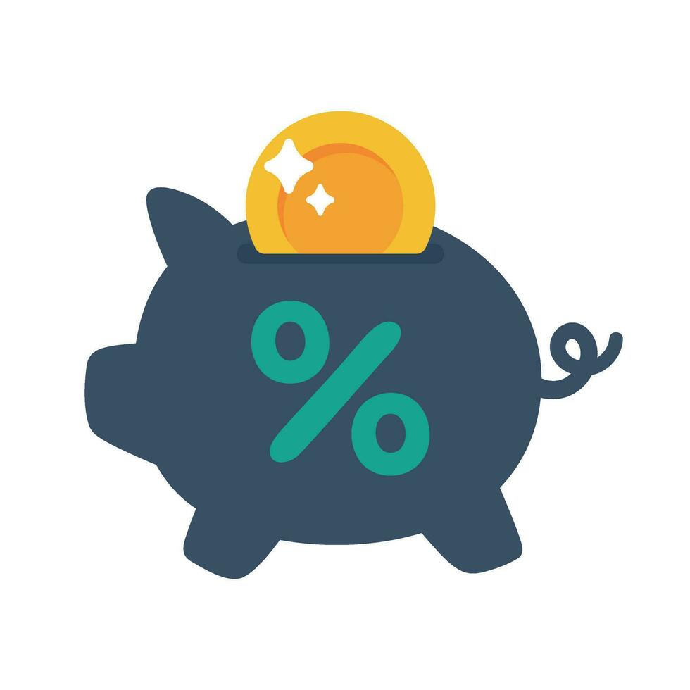Piggy bank saving money. Savings for paying taxes vector