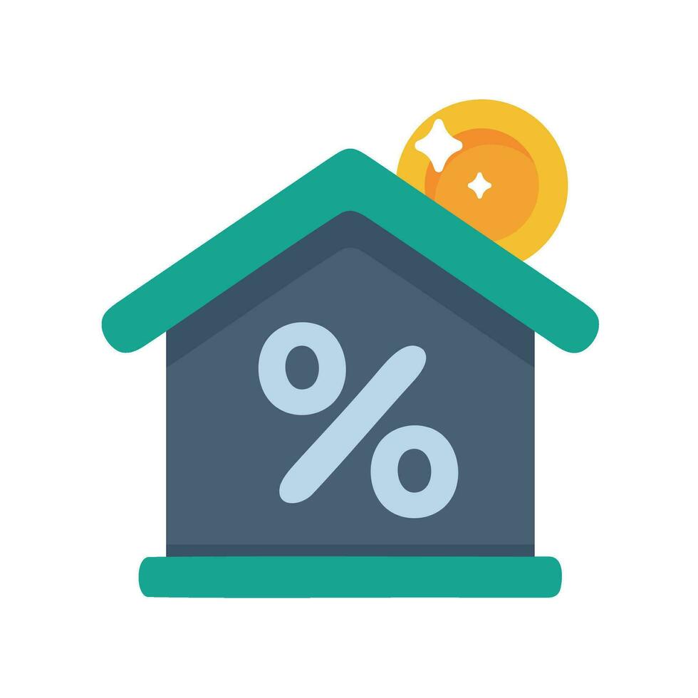 House interest icon. Discount for tax deduction vector