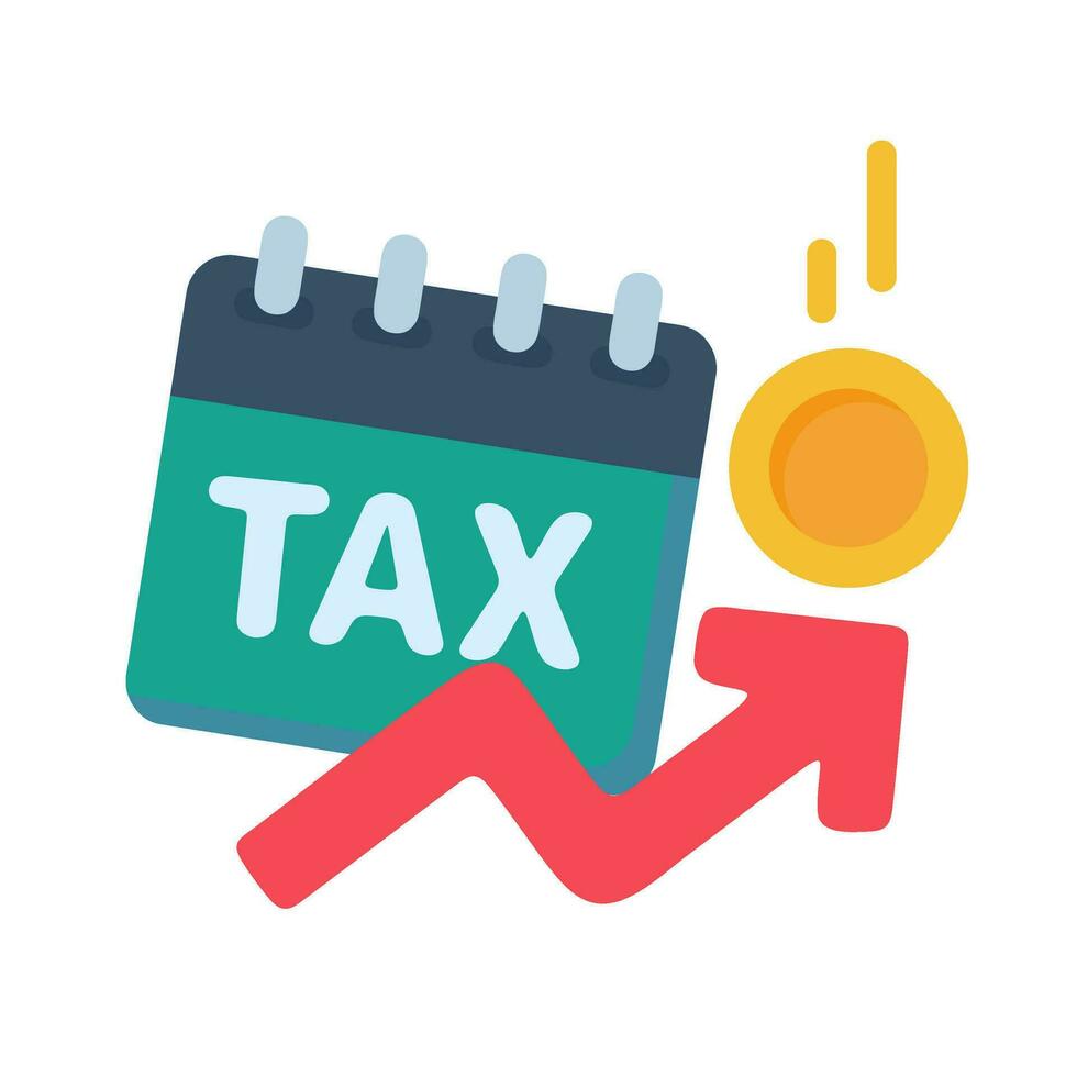 Red arrow with tax deduction concept before paying taxes vector