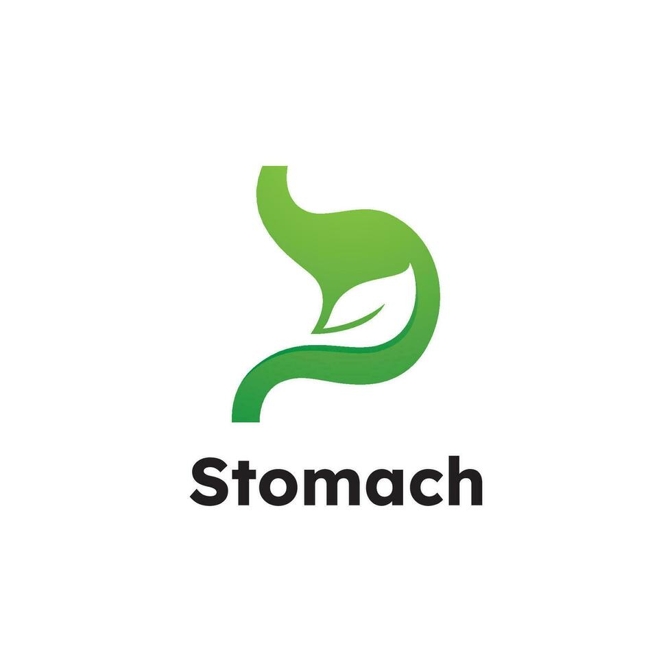 Stomach with leaf Logo Vector Design Template, Creative stomach Symbol