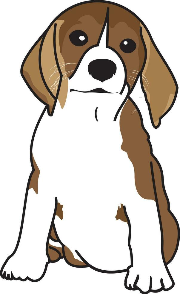 Cute dogs doodle vector set. Cartoon dog or puppy characters design collection with flat color in different poses.