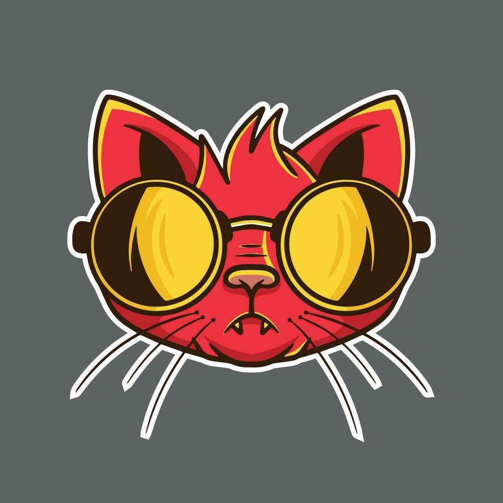 red cat logo design, stickers, posters, printing and other uses vector