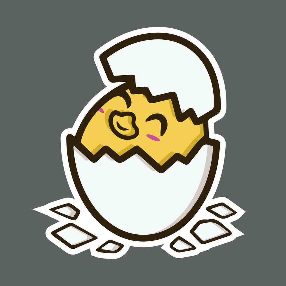 logo design where little chicks are born, stickers, posters, printing and other uses vector