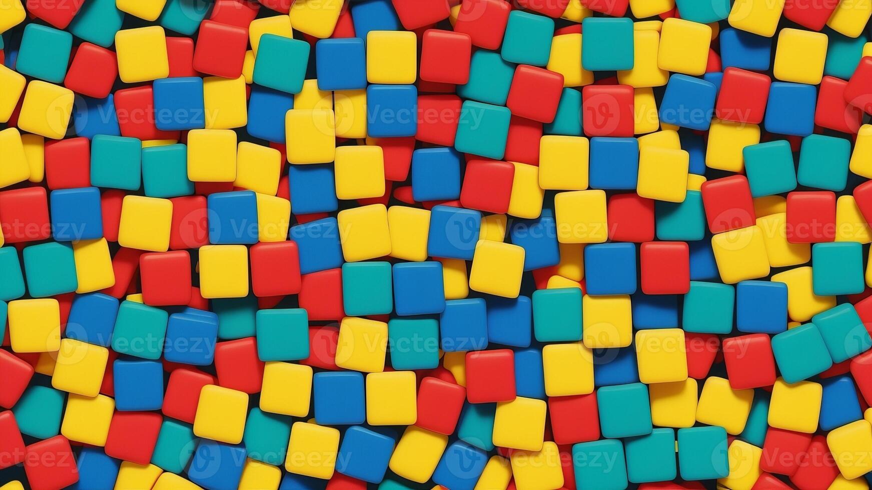 Colorful plastic blocks in a pile photo