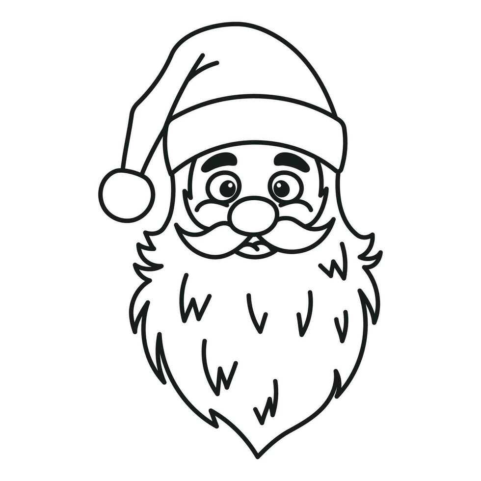 Illustration of santa claus head on white background vector