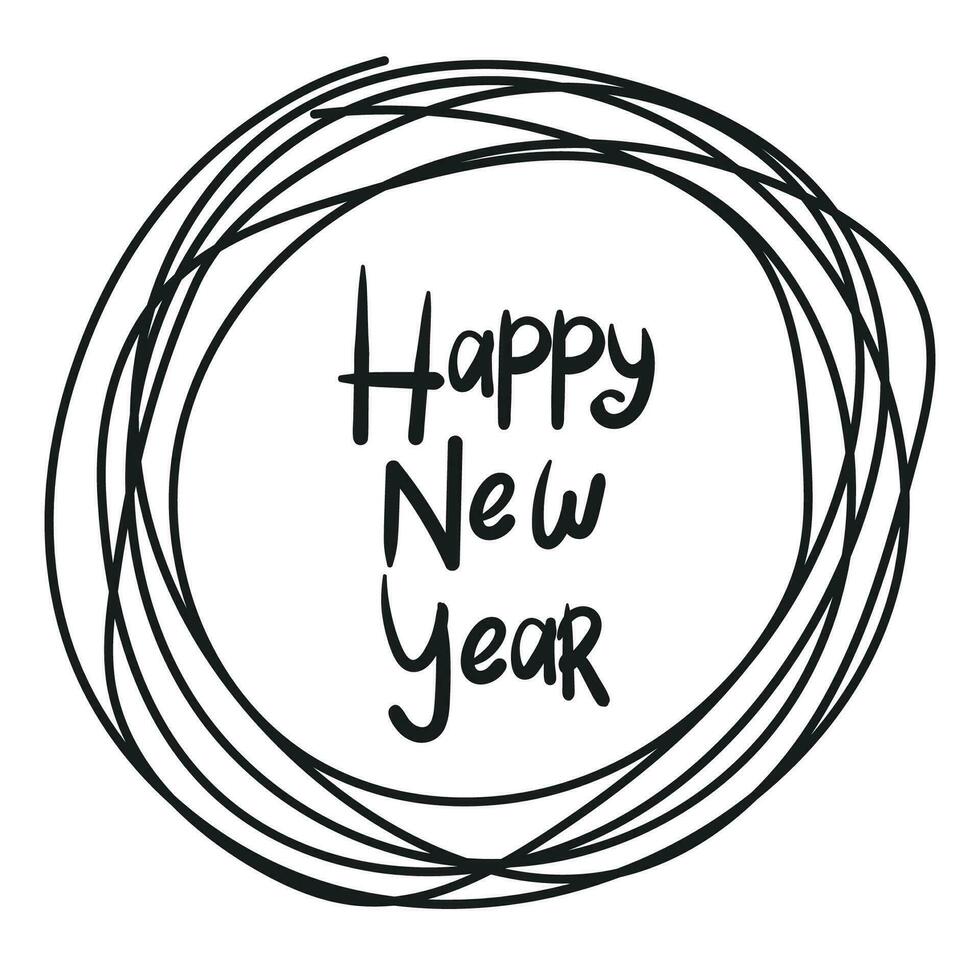 Illustration of inscription Happy New Year vector