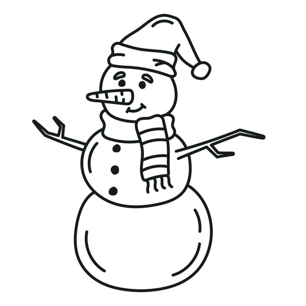 Snowman illustration on white background vector