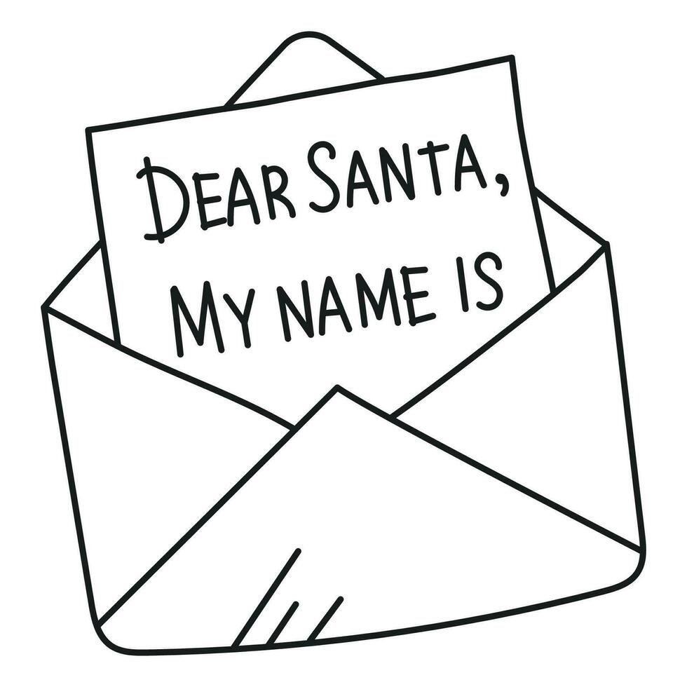 Illustration of hand drawn envelope to Santa Claus vector