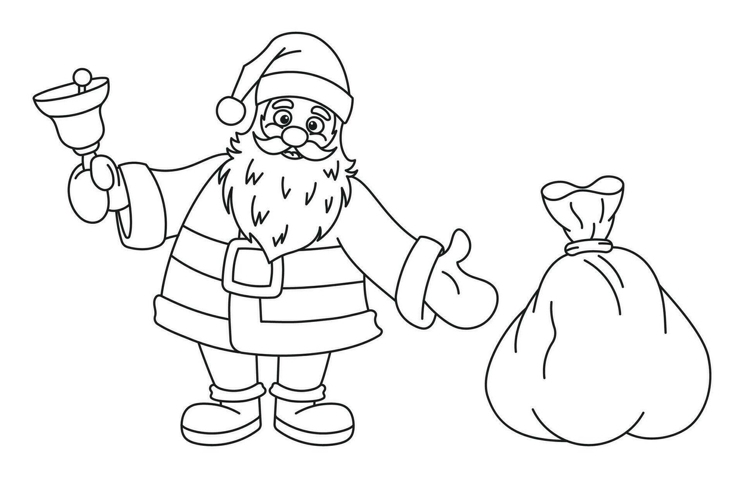 Santa Claus with a bag of gifts vector