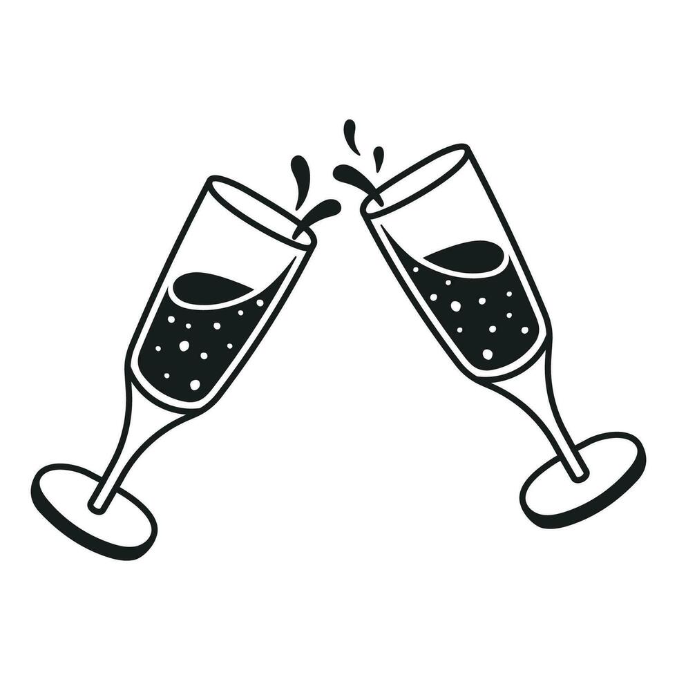 Illustration of two glasses with splashes vector