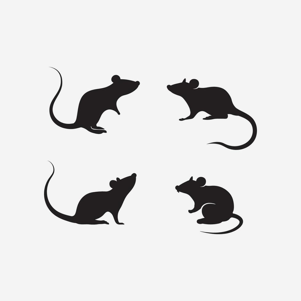 Mouse logo and animal vector design illustration