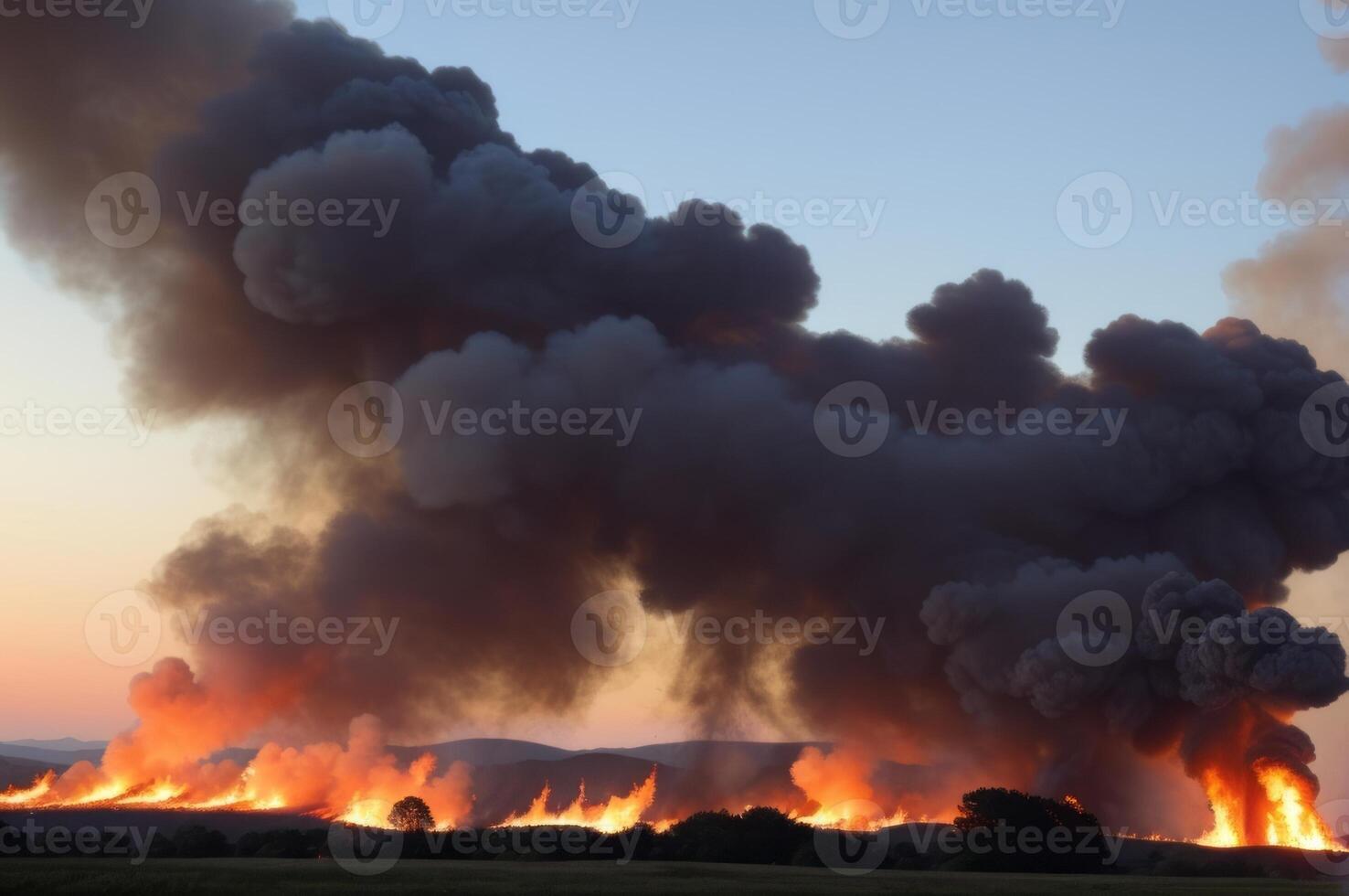 fire smoke and ash everywhere. pc desktop wallpaper background. photo