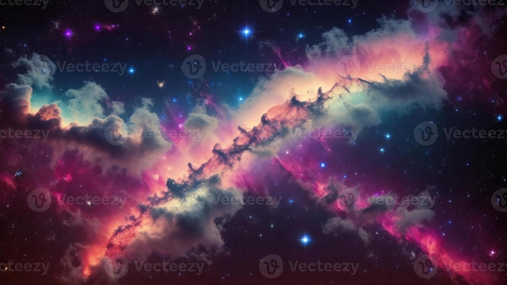 Colorful space galaxy cloud nebula. Stary night cosmos. Universe science astronom. photo