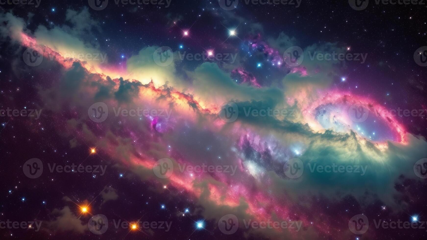 Colorful space galaxy cloud nebula. Stary night cosmos. Universe science astronom. photo
