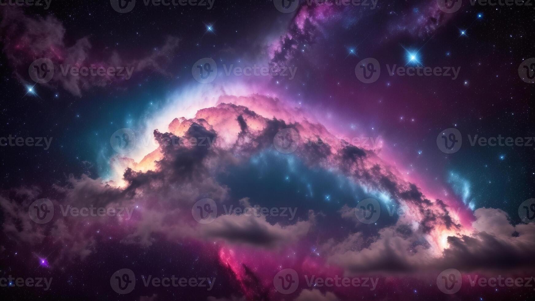 Colorful space galaxy cloud nebula. Stary night cosmos. Universe science astronom. photo