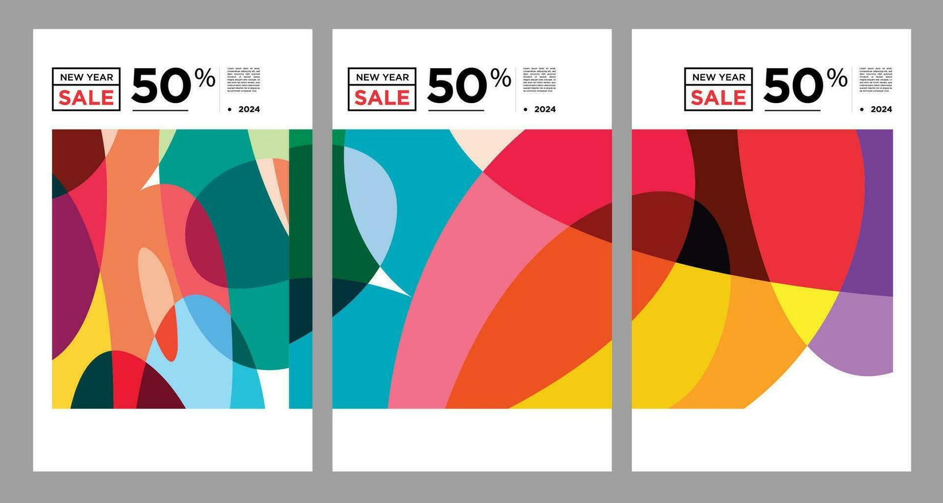 New Year Sales 2024 colorful Background Banner Template discount 50