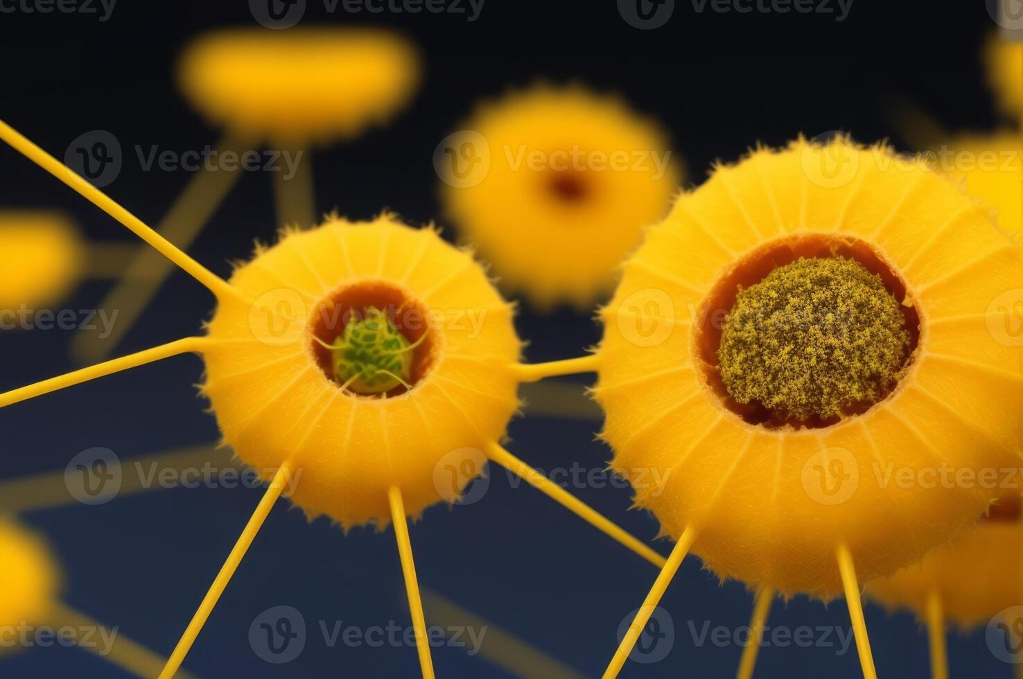 Science micro biology concept. Yellow Corona virus outbreak epidemic. photo