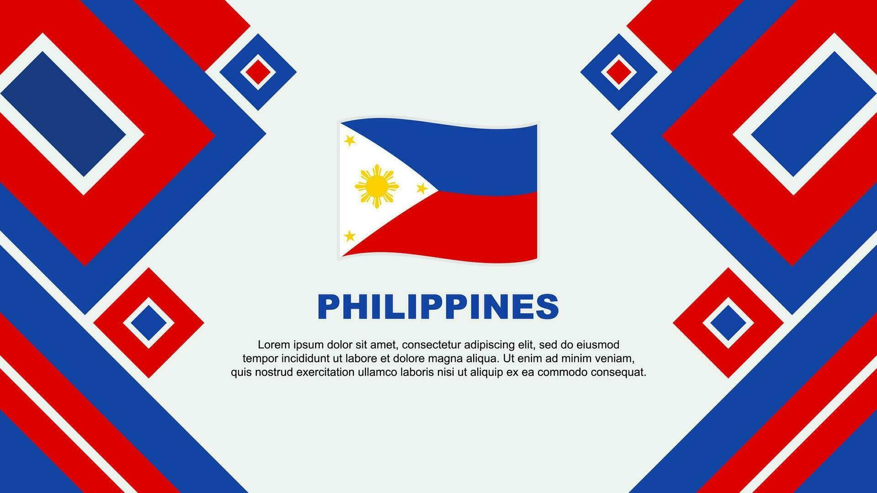 Philippines Flag Abstract Background Design Template. Philippines Independence Day Banner Wallpaper Vector Illustration. Philippines Cartoon