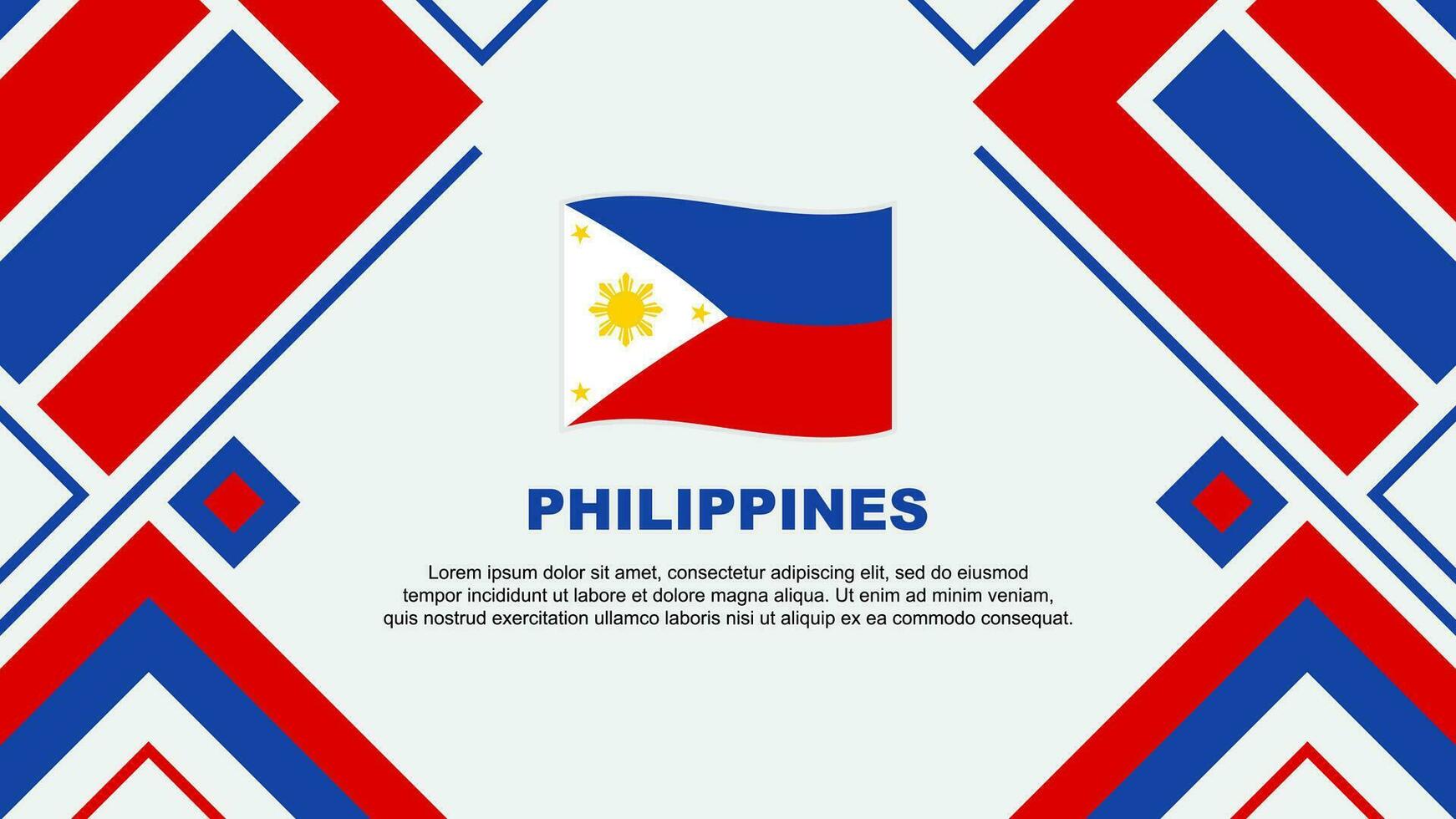 Philippines Flag Abstract Background Design Template. Philippines Independence Day Banner Wallpaper Vector Illustration. Philippines Flag