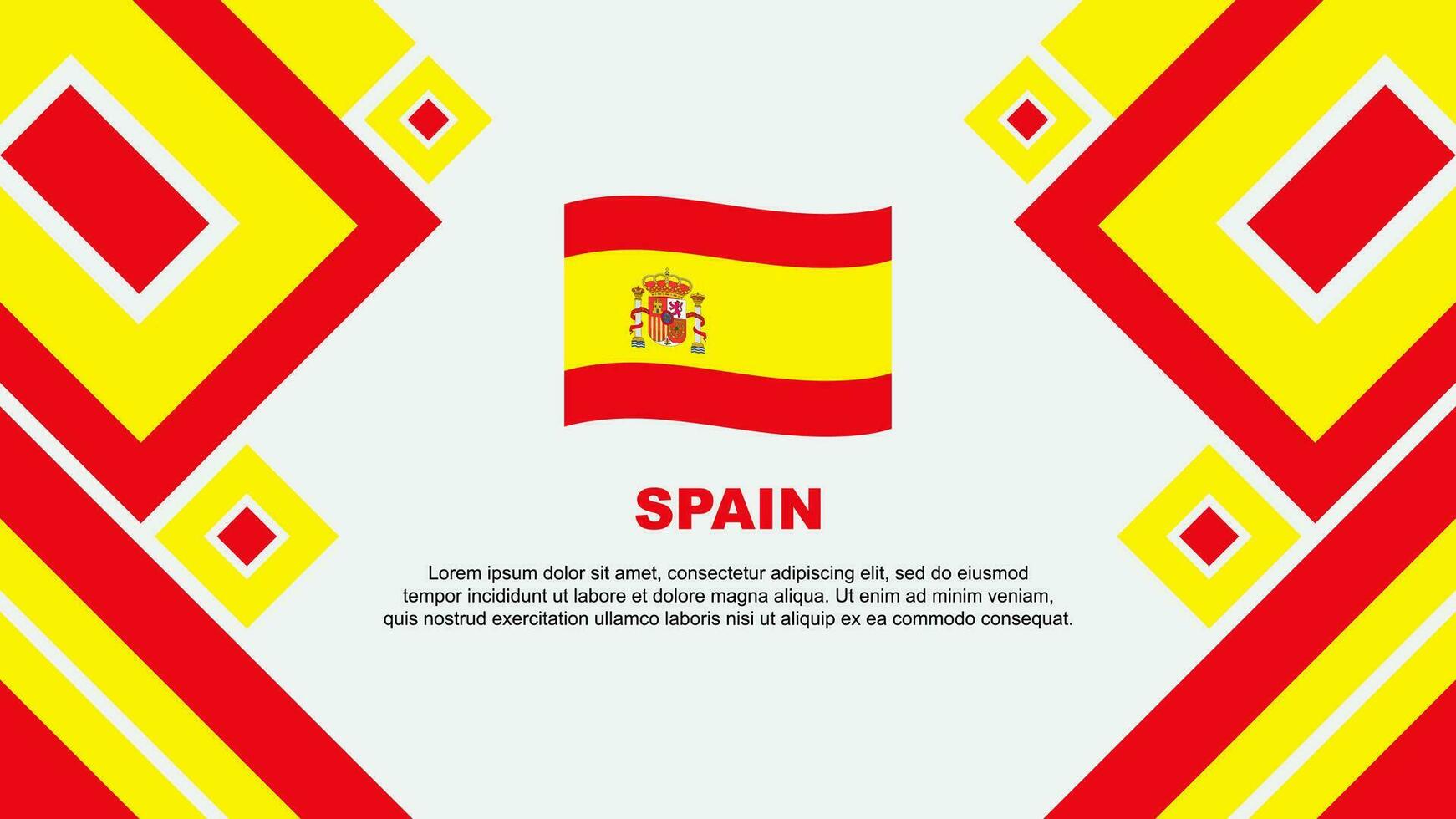 Spain Flag Abstract Background Design Template. Spain Independence Day Banner Wallpaper Vector Illustration. Spain Cartoon