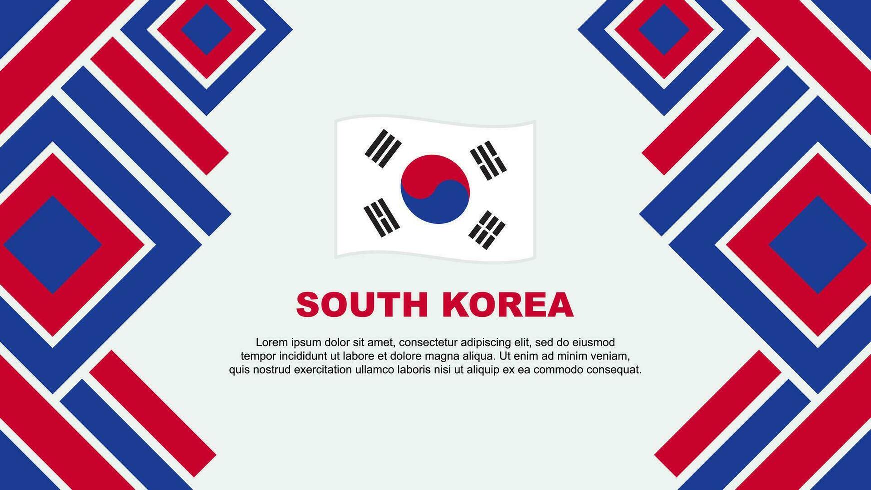 South Korea Flag Abstract Background Design Template. South Korea Independence Day Banner Wallpaper Vector Illustration. South Korea