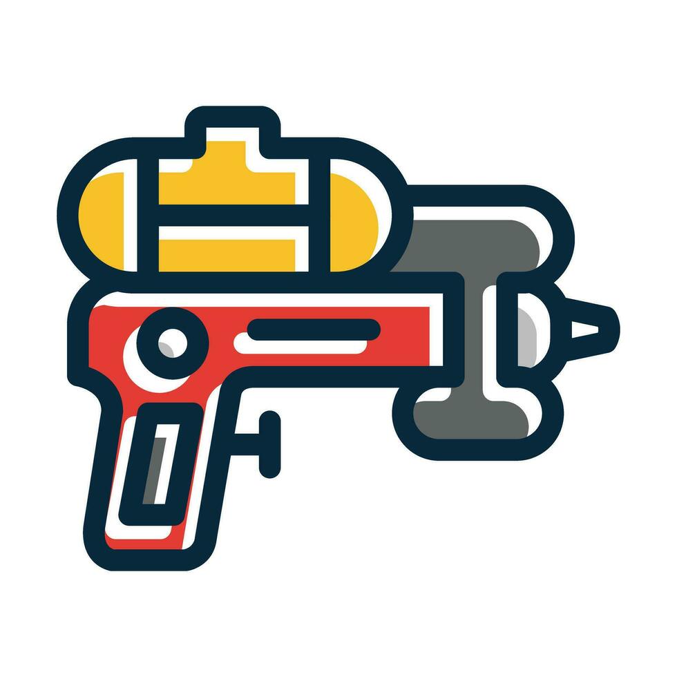 Water Gun Vector Thick Line Filled Dark Colors