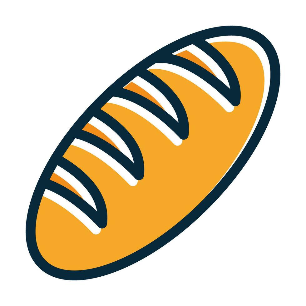 Baguette Vector Thick Line Filled Dark Colors