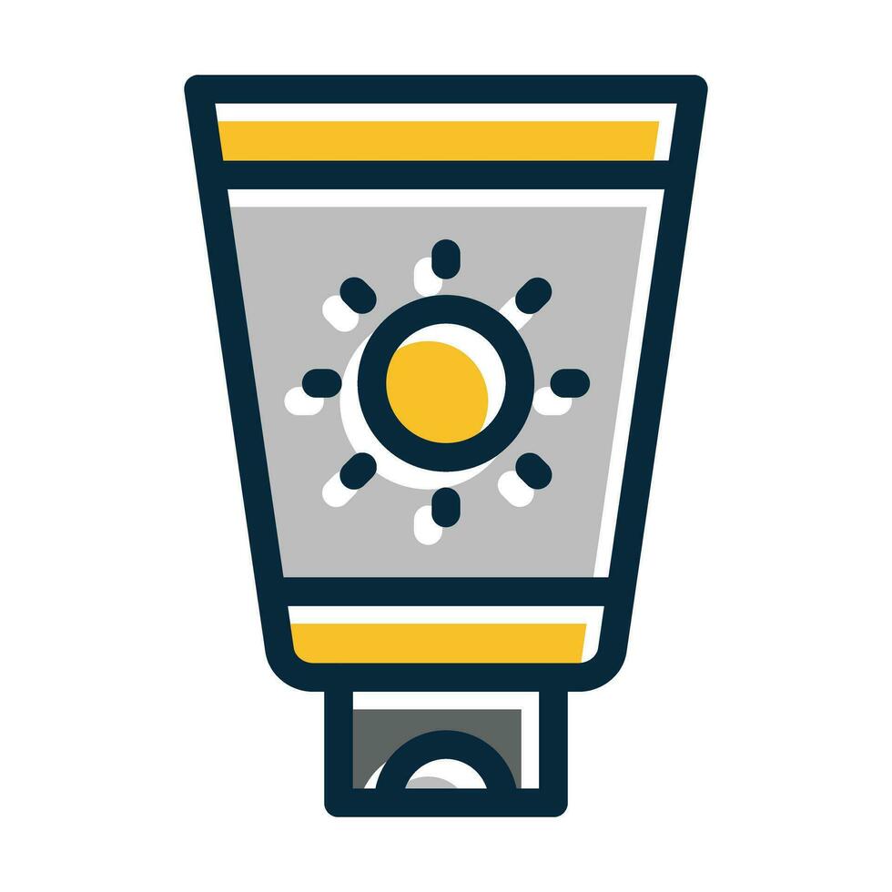 Sunscreen Vector Thick Line Filled Dark Colors