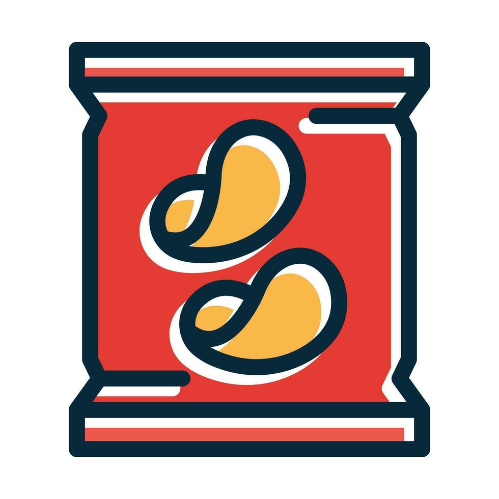 Snack Vector Thick Line Filled Dark Colors