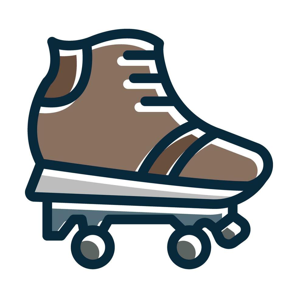 Roller Skate Vector Thick Line Filled Dark Colors