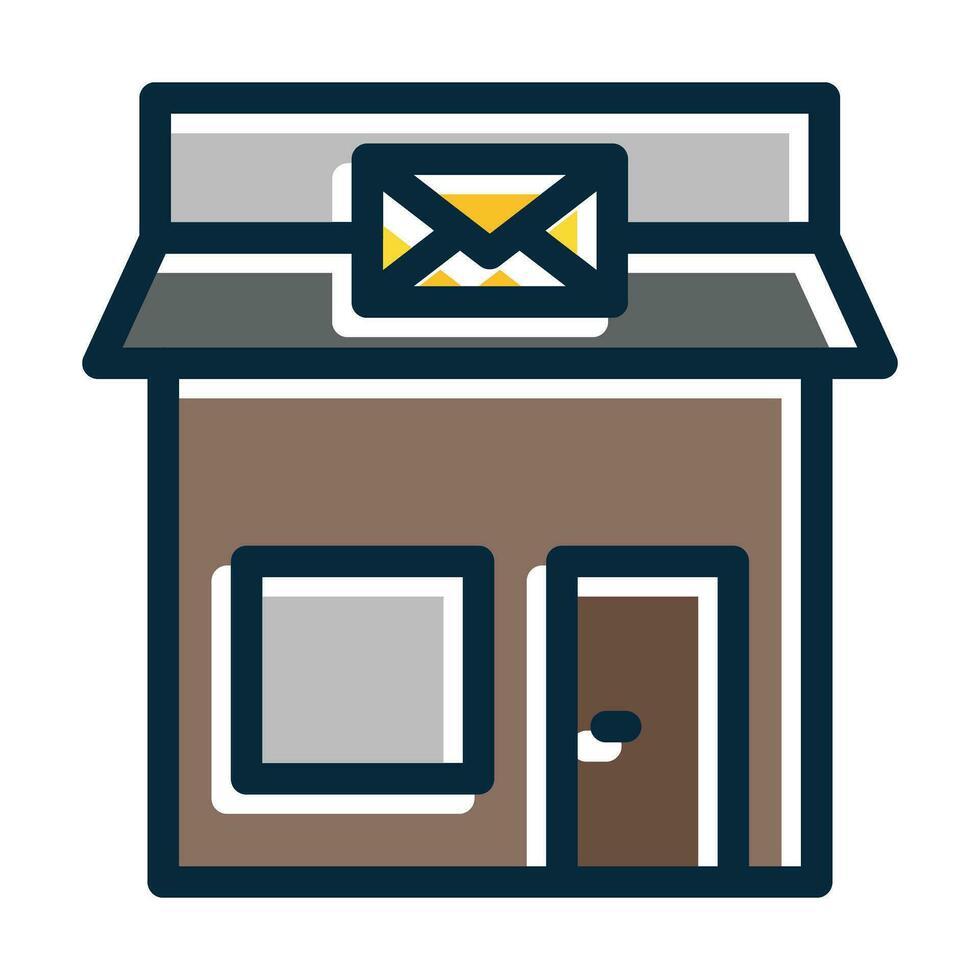 Post Office Vector Thick Line Filled Dark Colors