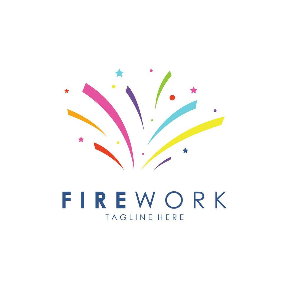 Logo Template of Sparkling Fireworks on Party Celebration vector