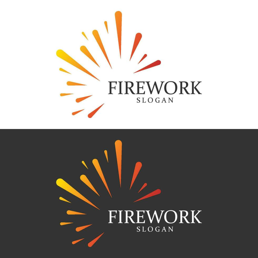 Logo Template of Sparkling Fireworks on Party Celebration vector