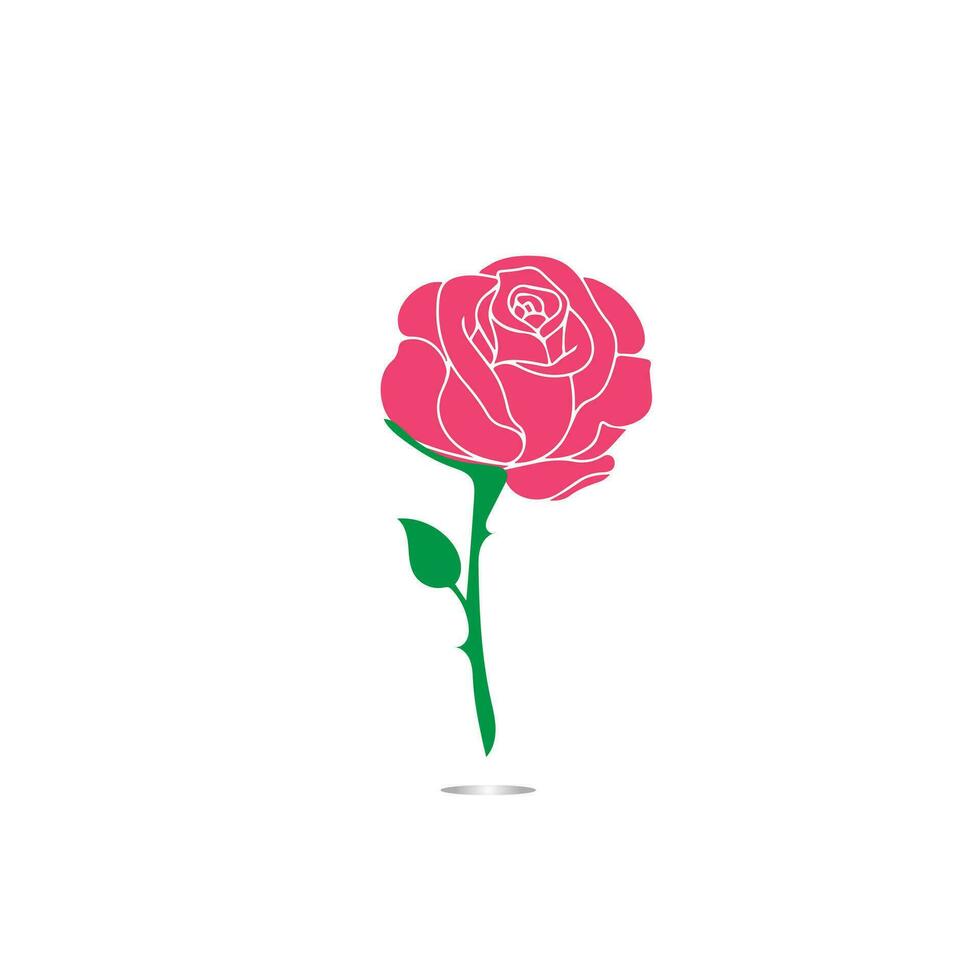 Red roses hand drawn, Black line rose flowers inflorescence silhouettes isolated on white background. Icon roses collection. Vector doodle illustration.