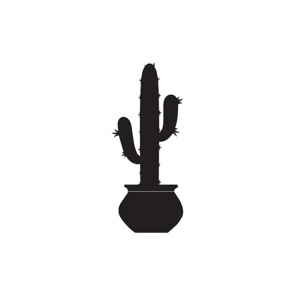 Cactus icon vector logo symbol desert flower botanica plant garden summer tropical illustration doodle silhouette icon