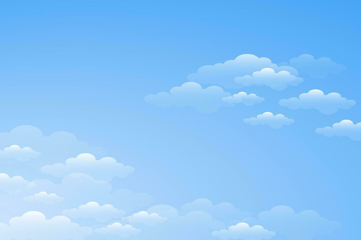 Beautiful sky background with white clouds vector