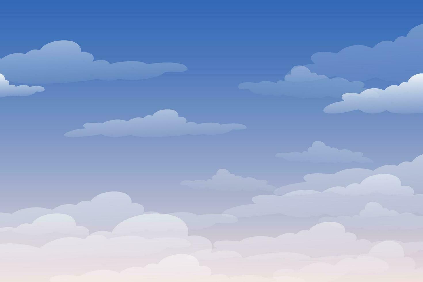 Beautiful sky background with white clouds vector