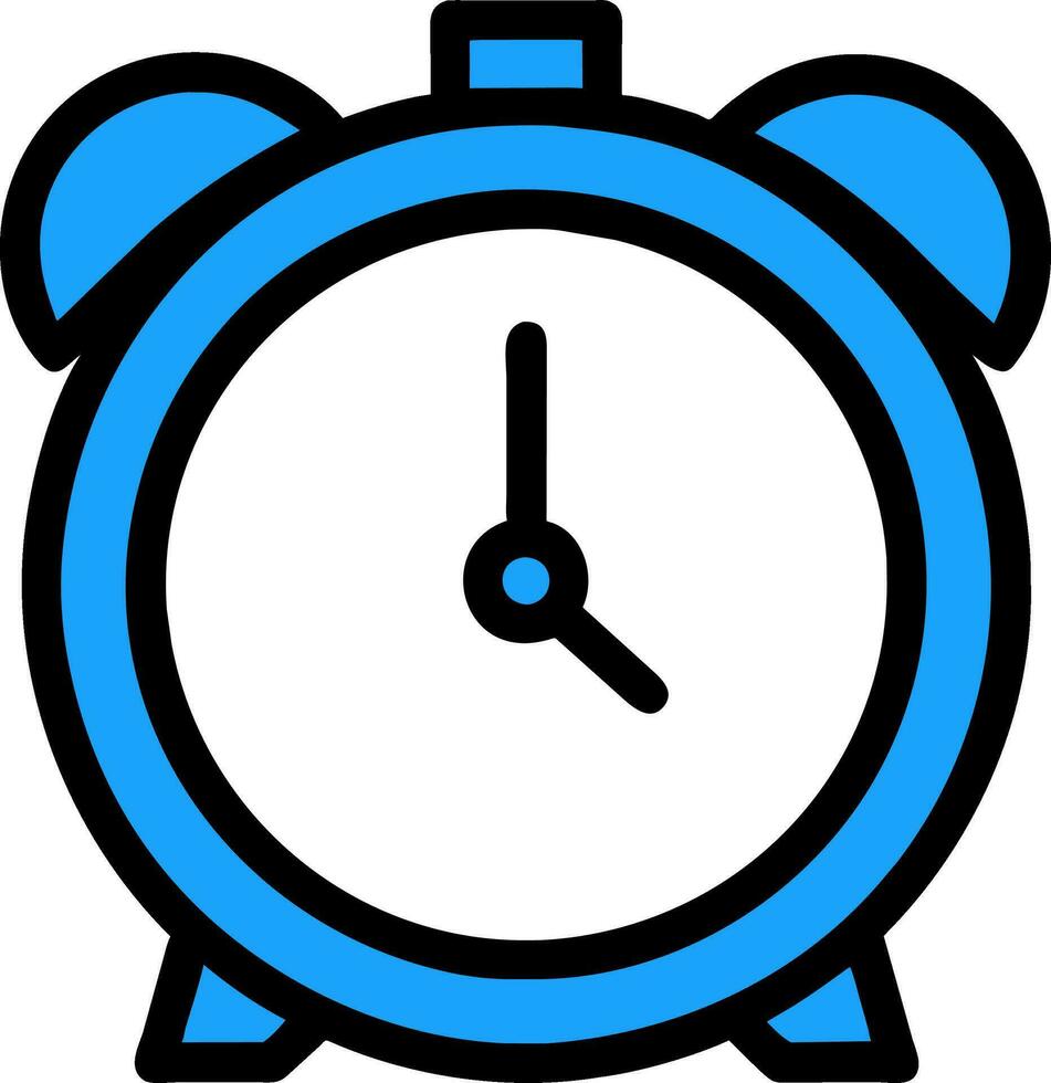 a blue alarm clock on a white background vector