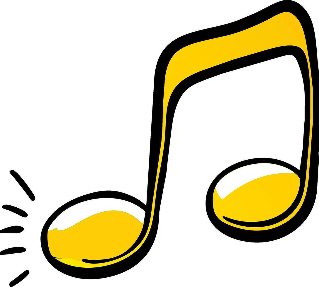 a yellow music note vector