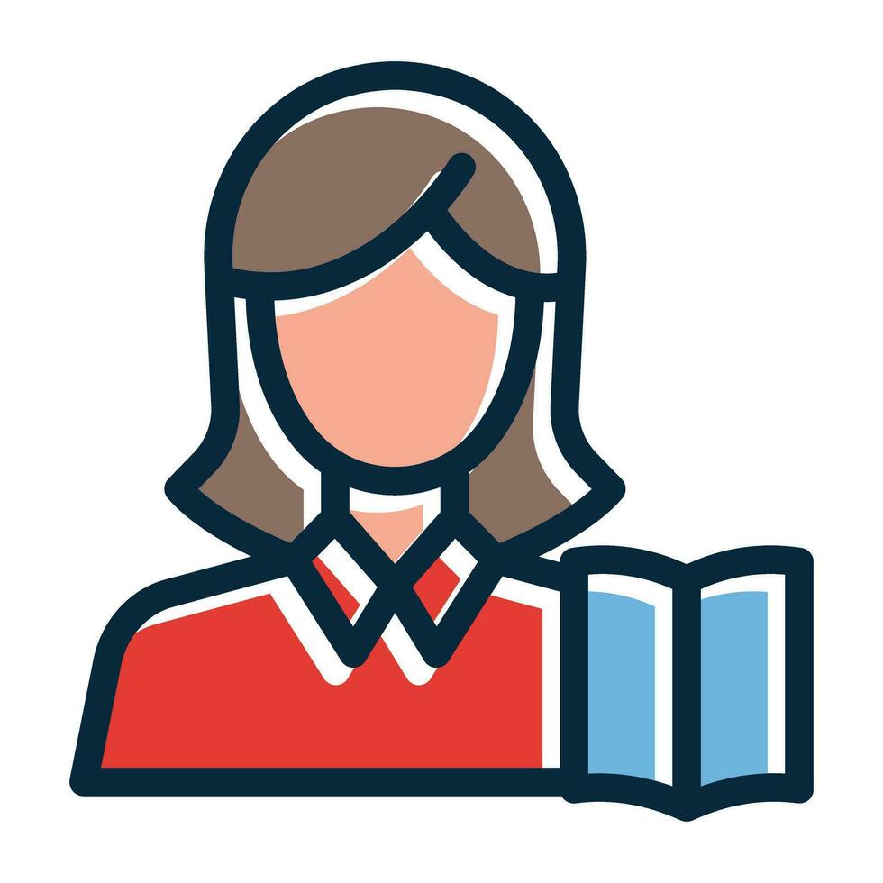Teacher Vector Thick Line Filled Dark Colors