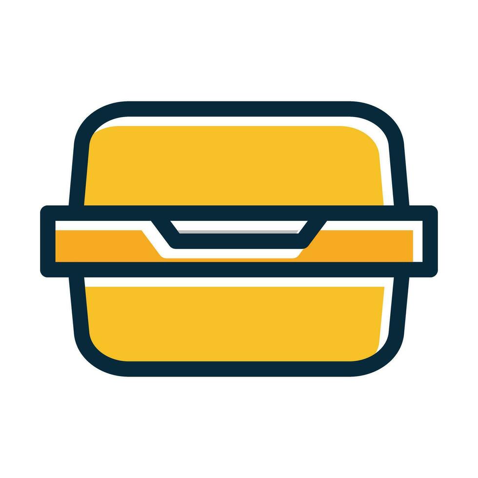 Lunch Bag Vector Thick Line Filled Dark Colors