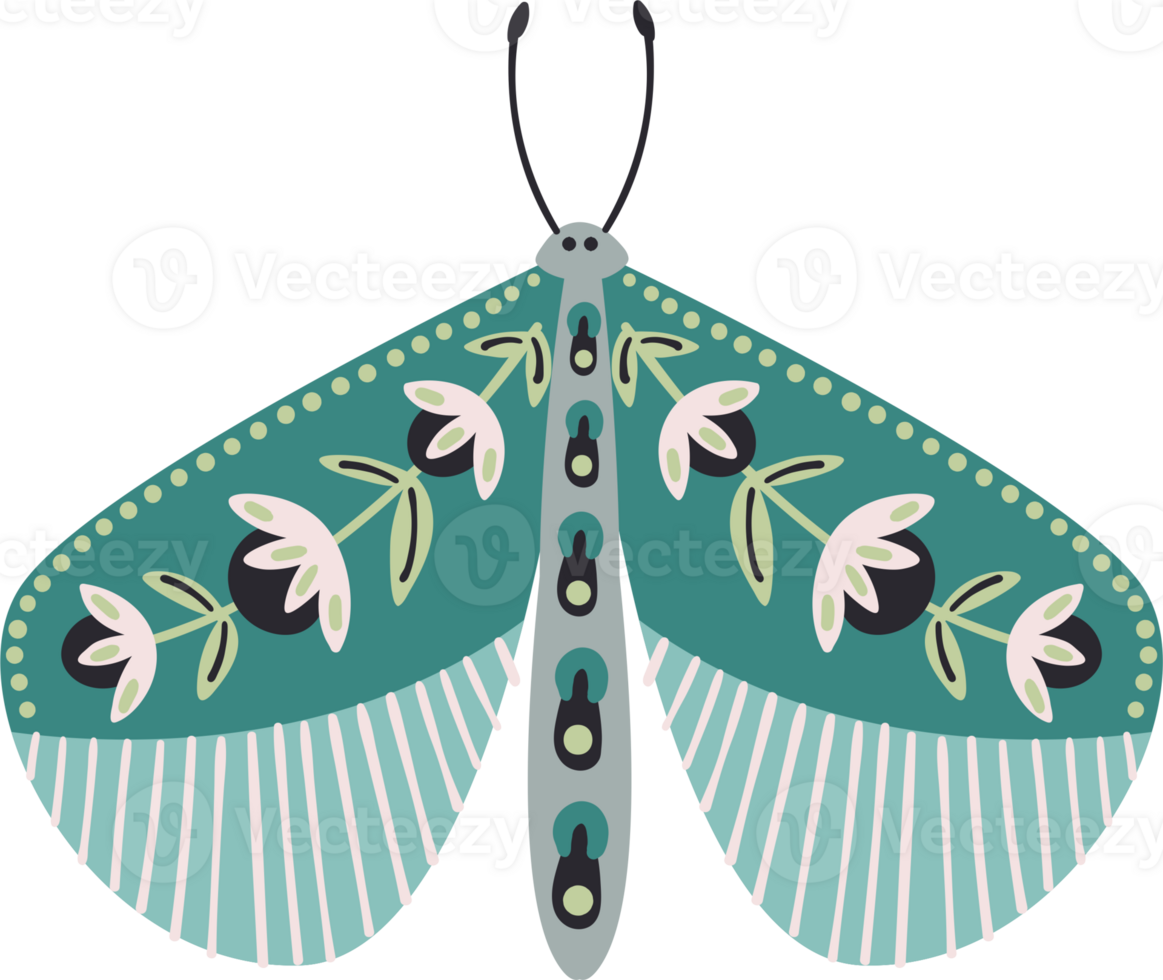 Ornamental butterfly. Illustration png
