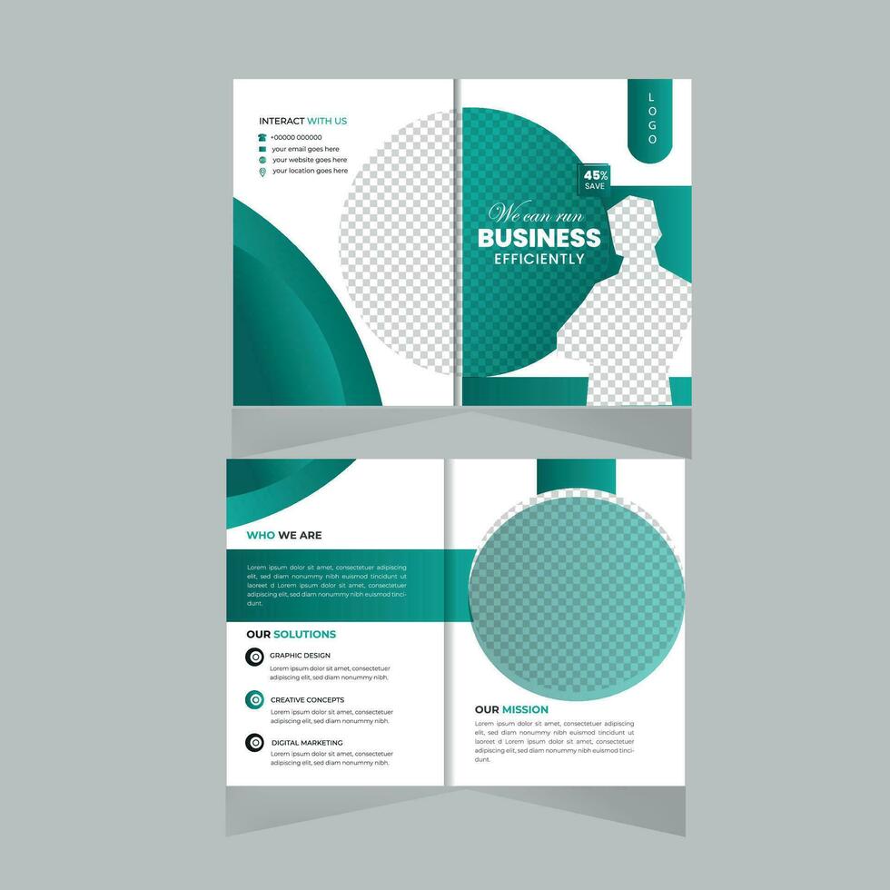 Corporate Bi fold brochure design vector