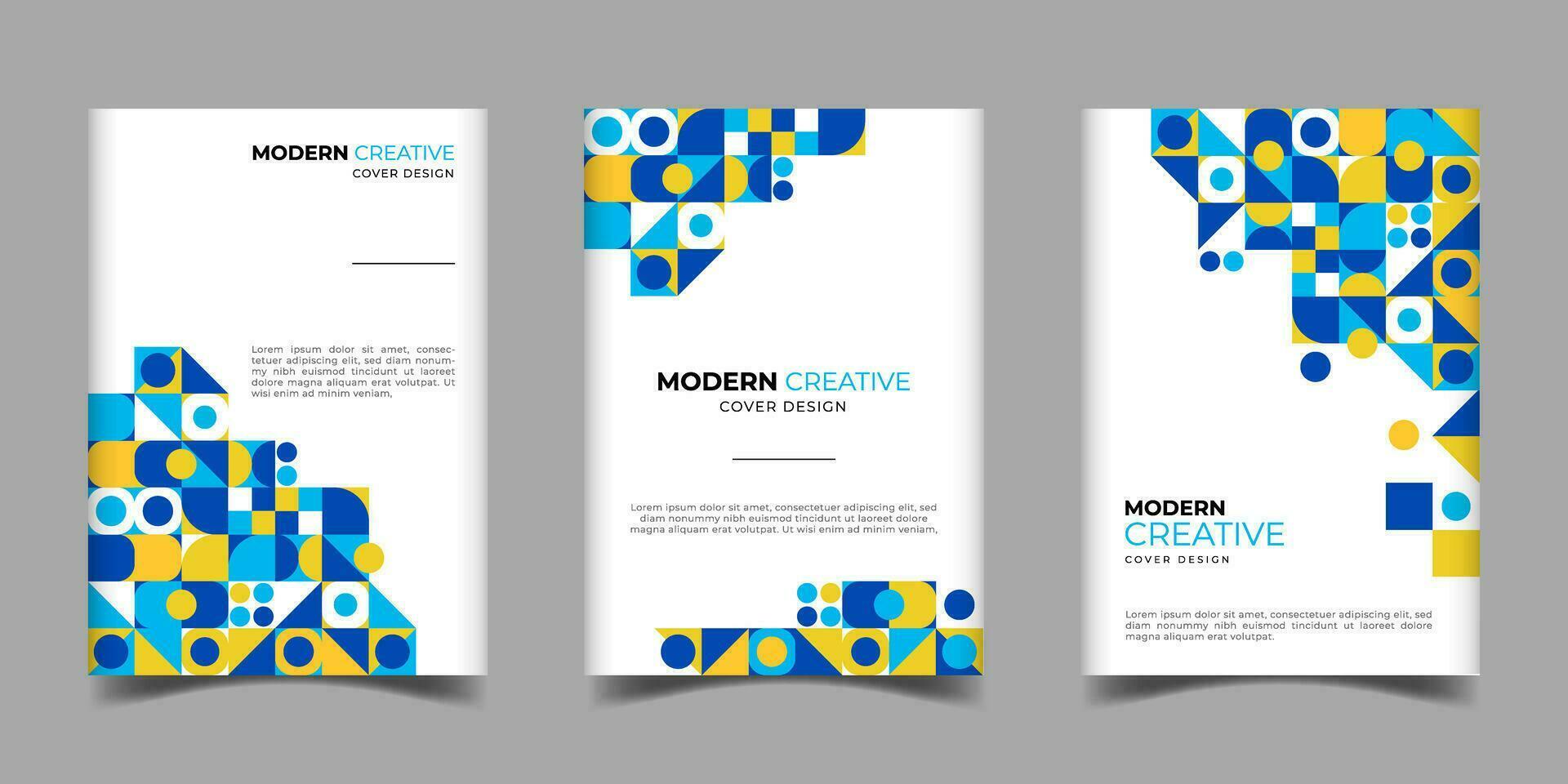 Set of modern cover book geometric for business template design vector