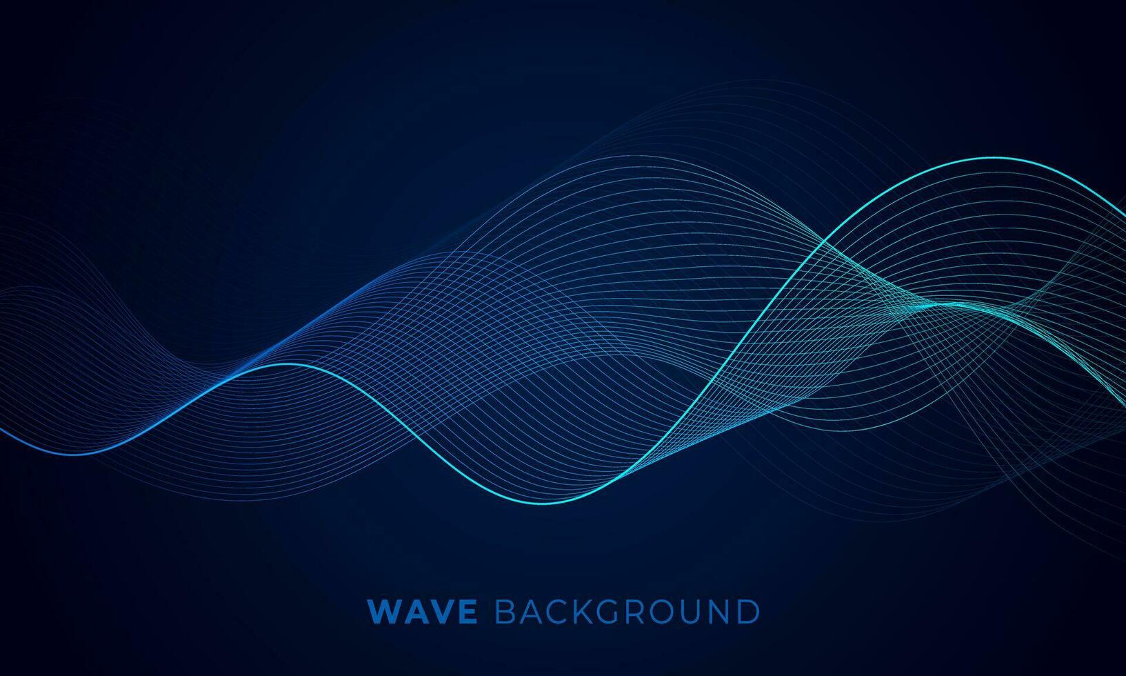 Abstract modern blue wave line style technology digital background vector