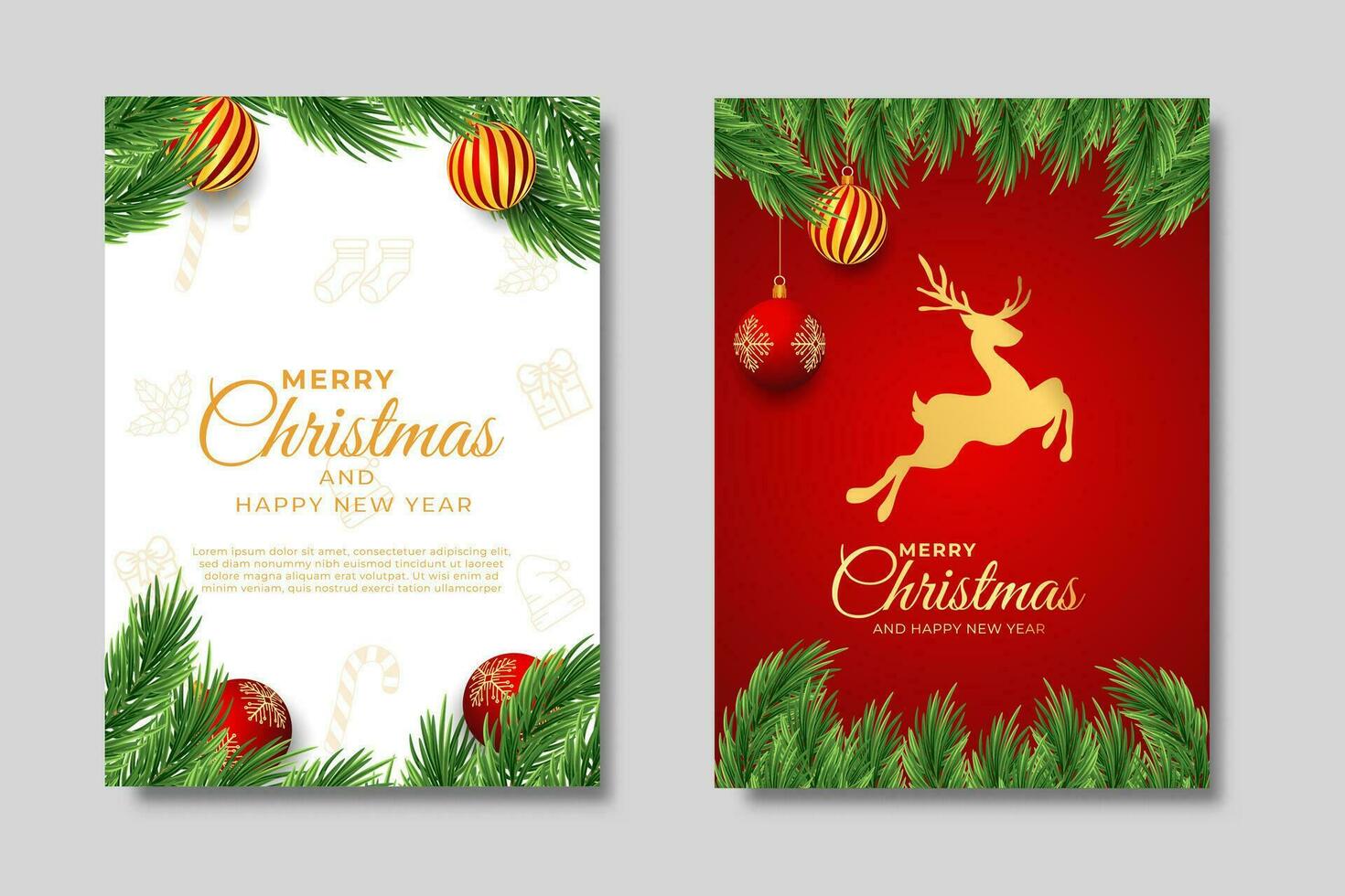 alegre Navidad y contento nuevo año moderno realista diseño, adecuado para saludo tarjeta, cartel y cubrir modelo diseño vector