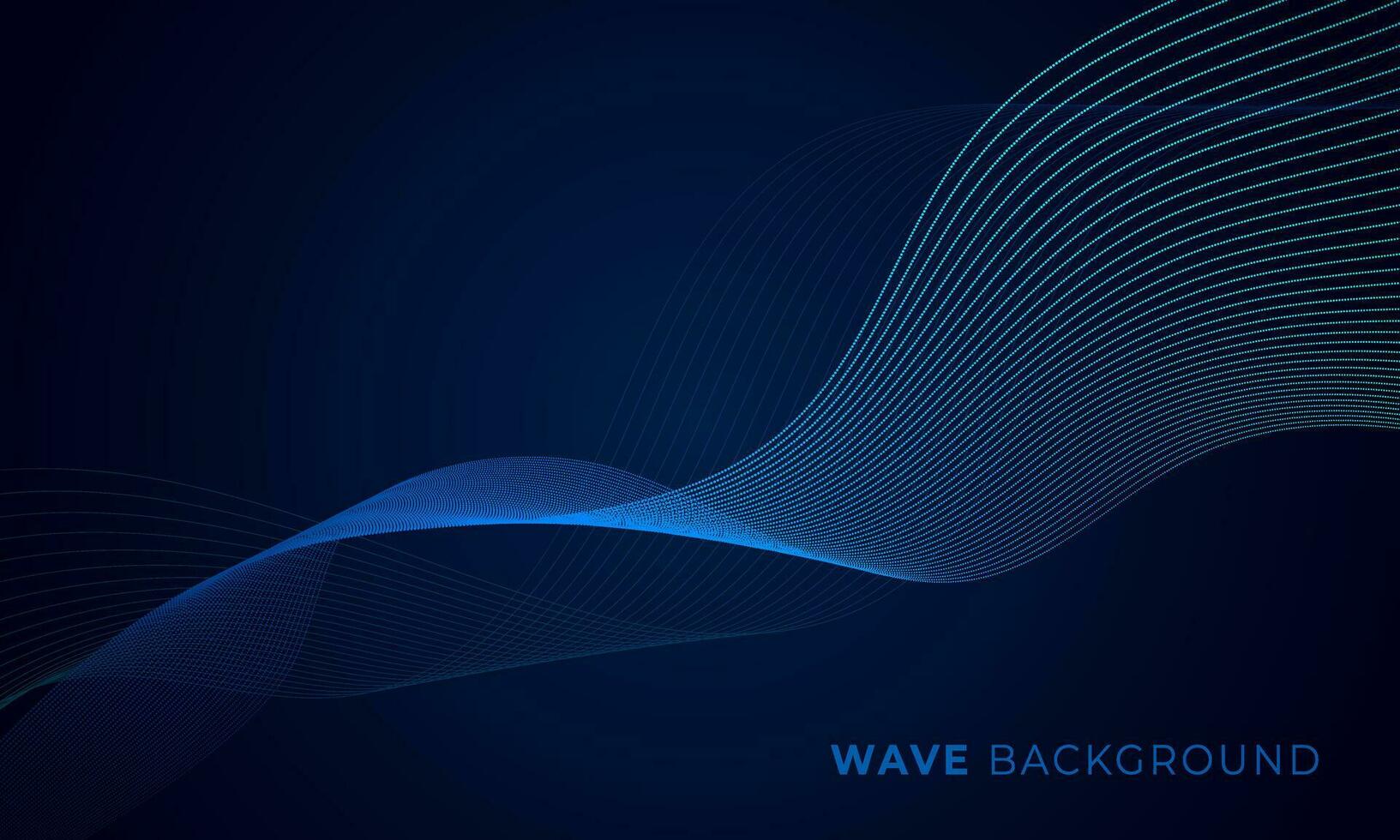 Abstract modern blue wave line style technology digital background vector