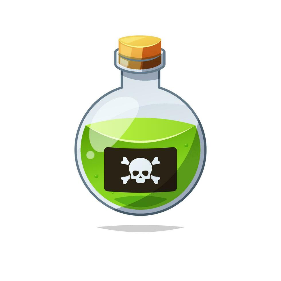 Poison bottle vector isolated on white background.